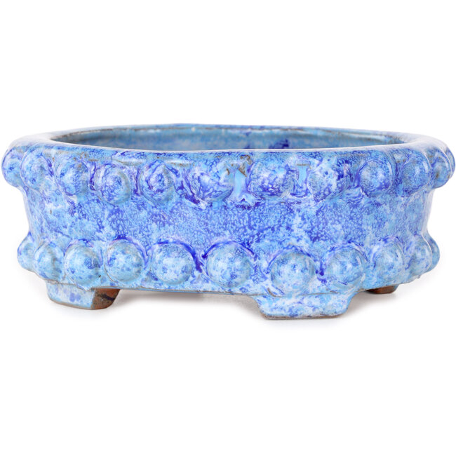 Ovaler blauer Bonsai-Topf von Shuhou – 160 x 133 x 55 mm