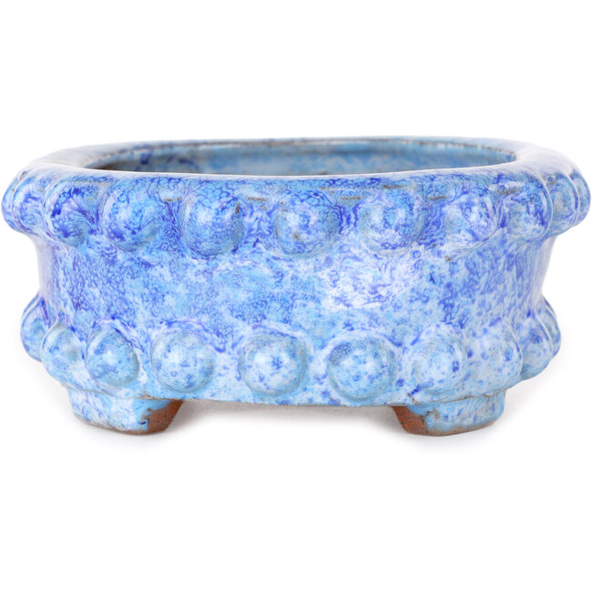 Ovaler blauer Bonsai-Topf von Shuhou – 160 x 133 x 55 mm