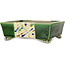 Maceta rectangular para bonsái verde y multicolor de Terahata Satomi Mazan - 155 x 132 x 55 mm