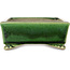 Rechthoekige groene en veelkleurige bonsaipot van Terahata Satomi Mazan - 155 x 132 x 55 mm