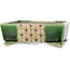 Rechthoekige groene en veelkleurige bonsaipot van Terahata Satomi Mazan - 155 x 132 x 55 mm