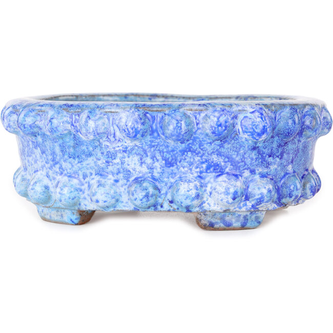 Ovale blauwe bonsaipot van Shuhou - 160 x 133 x 55 mm