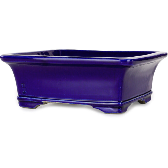 Rechteckiger blauer Bonsai-Topf von Mazan – 223 x 206 x 85 mm