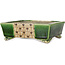 Pot à bonsaï rectangulaire vert et multicolore par Terahata Satomi Mazan - 155 x 132 x 55 mm