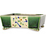 Vaso bonsai rettangolare verde e multicolore di Terahata Satomi Mazan - 155 x 132 x 55 mm