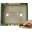 Maceta rectangular para bonsái verde y multicolor de Terahata Satomi Mazan - 155 x 132 x 55 mm