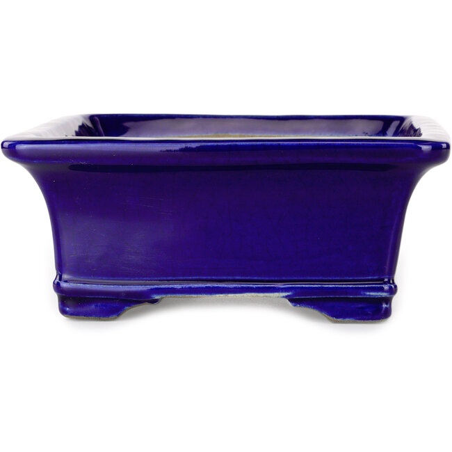 Rectangular blue bonsai pot by Mazan - 223 x 206 x 85 mm