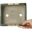Maceta rectangular para bonsái verde y multicolor de Terahata Satomi Mazan - 155 x 132 x 55 mm
