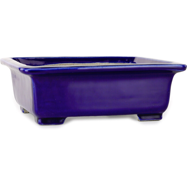 Rectangular blue bonsai pot by Mazan - 223 x 206 x 85 mm