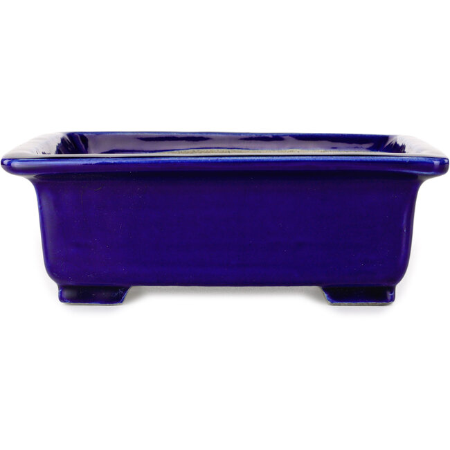 Pot à bonsaï rectangulaire bleu de Mazan - 223 x 206 x 85 mm