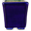 Square blue and green bonsai pot by Terahata Satomi Mazan - 63 x 63 x 68 mm