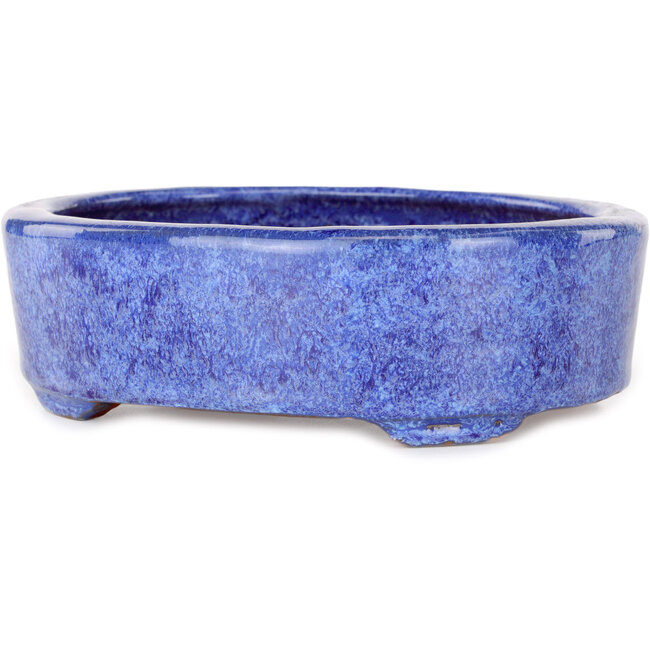 Ovale blauwe bonsaipot van Shuhou - 190 x 157 x 58 mm