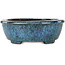 Pot à bonsaï ovale vert et bleu de Shuhou - 195 x 165 x 70 mm