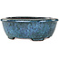 Pot à bonsaï ovale vert et bleu de Shuhou - 195 x 165 x 70 mm