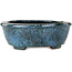 Oval green and blue bonsai pot by Shuhou - 195 x 165 x 70 mm