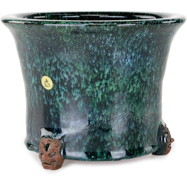 Pot rond vert pour bonsaï de Shuhou - 189 x 189 x 146 mm