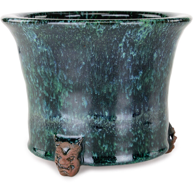 Vaso bonsai rotondo verde di Shuhou - 189 x 189 x 146 mm