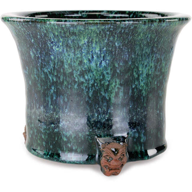 Maceta redonda verde para bonsái de Shuhou - 189 x 189 x 146 mm