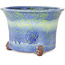 Round blue and yellow bonsai pot by Shuhou - 225 x 225 x 150 mm