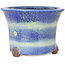 Vaso bonsai rotondo blu e giallo di Shuhou - 223 x 223 x 158 mm