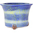 Vaso bonsai rotondo blu e giallo di Shuhou - 223 x 223 x 158 mm
