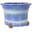 Vaso bonsai rotondo blu e giallo di Shuhou - 223 x 223 x 158 mm