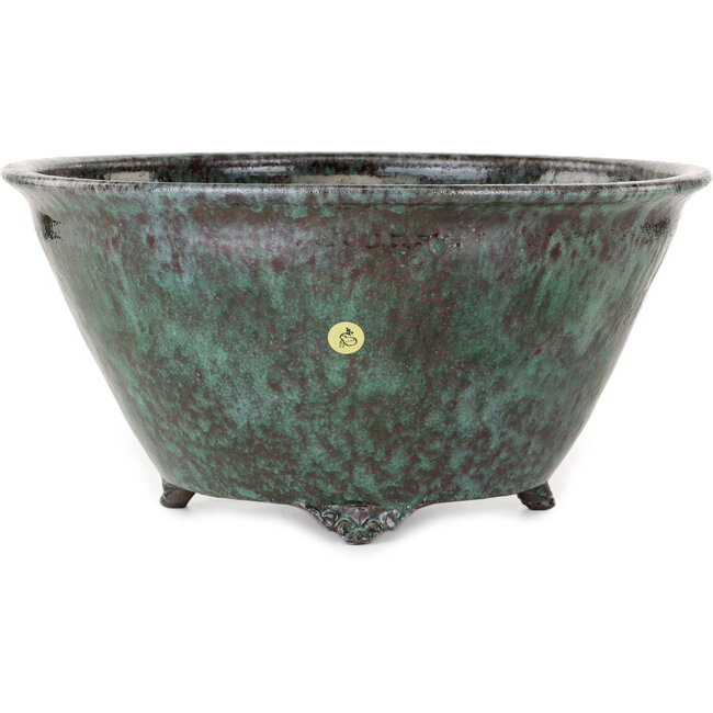 Pot à bonsaï rond vert et rouge de Shuhou - 298 x 298 x 145 mm
