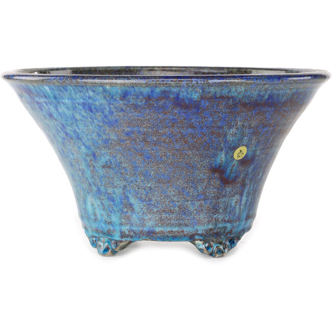 Ronde blauw-rode bonsaipot van Shuhou - 303 x 303 x 167 mm