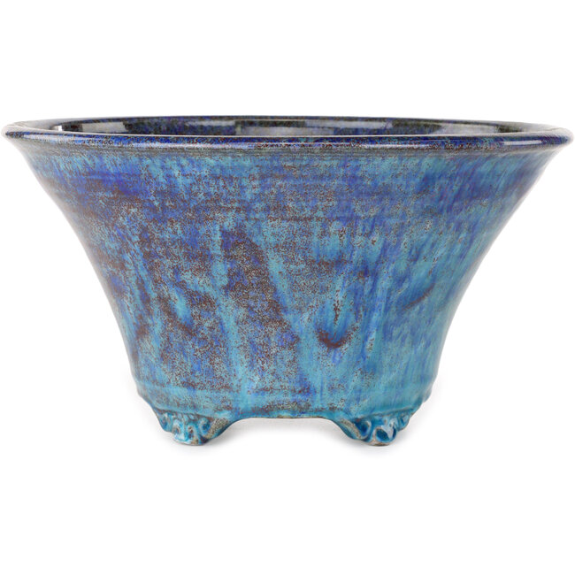 Maceta redonda azul y roja para bonsái de Shuhou - 303 x 303 x 167 mm