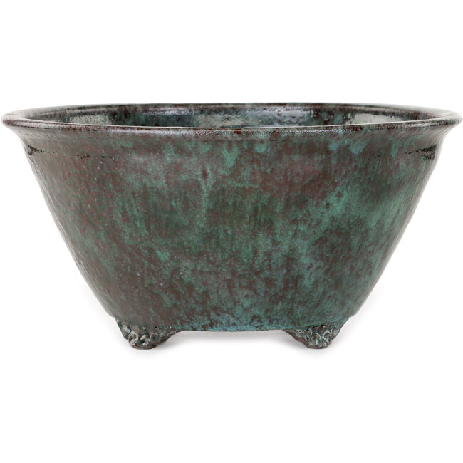 Pot à bonsaï rond vert et rouge de Shuhou - 298 x 298 x 145 mm