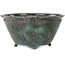Round green and red bonsai pot by Shuhou - 298 x 298 x 145 mm