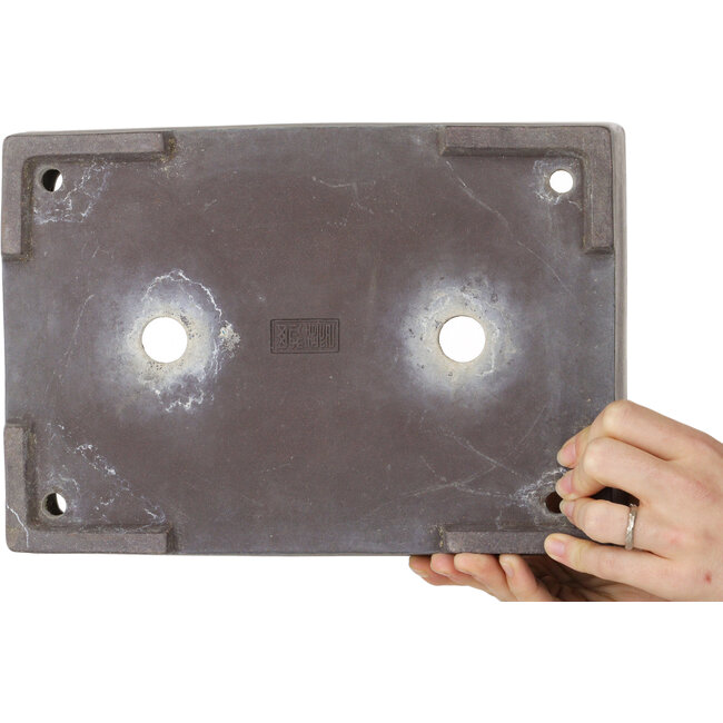 Pot à bonsaï rectangulaire non émaillé de Yamaaki - 293 x 205 x 60 mm