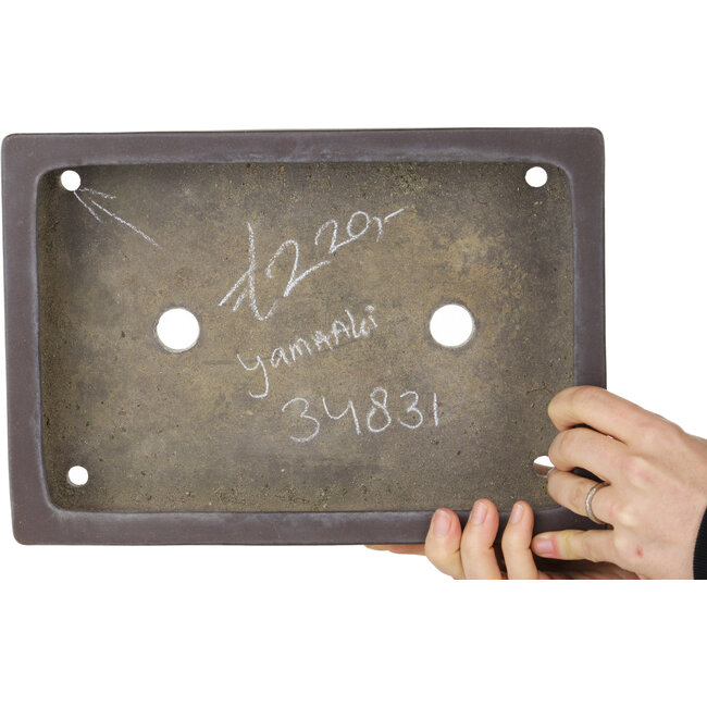 Pot à bonsaï rectangulaire non émaillé de Yamaaki - 293 x 205 x 60 mm