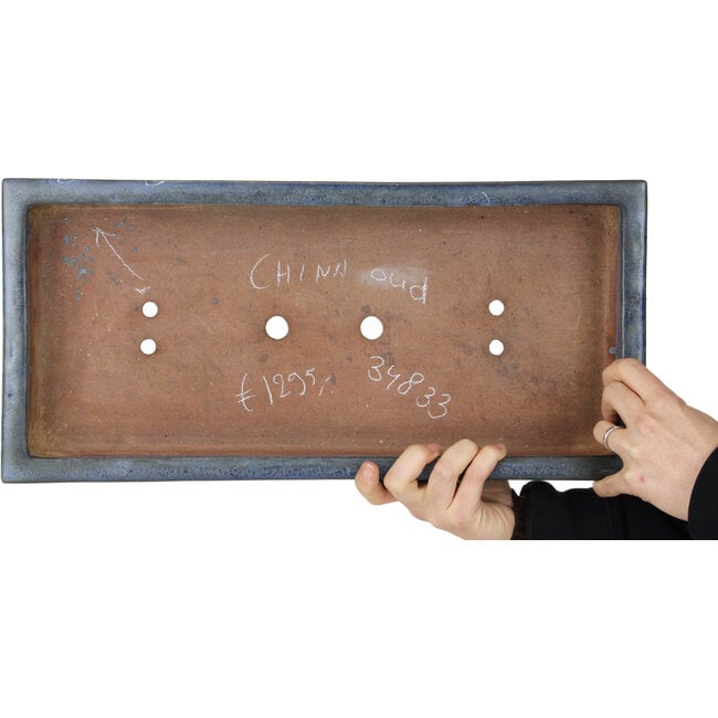 Vaso bonsai rettangolare blu - 465 x 217 x 69 mm