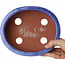 Oval blue bonsai pot by Shuhou - 190 x 157 x 58 mm