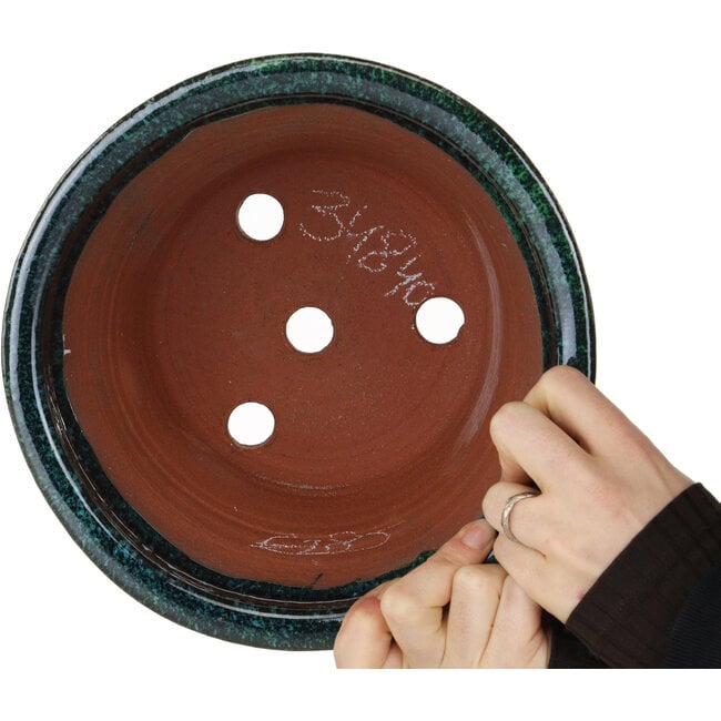 Maceta redonda verde para bonsái de Shuhou - 228 x 228 x 155 mm