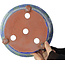 Ronde blauw-gele bonsaipot van Shuhou - 225 x 225 x 150 mm