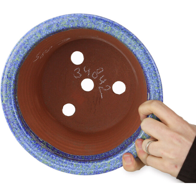 Runder blauer und gelber Bonsai-Topf von Shuhou – 223 x 223 x 158 mm