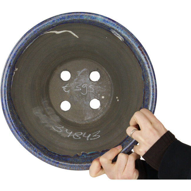 Pot à bonsaï rond bleu et rouge de Shuhou - 303 x 303 x 167 mm