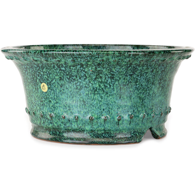 Ronde groene bonsaipot van Shuhou - 312 x 312 x 140 mm