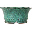 Round green bonsai pot by Shuhou - 312 x 312 x 140 mm