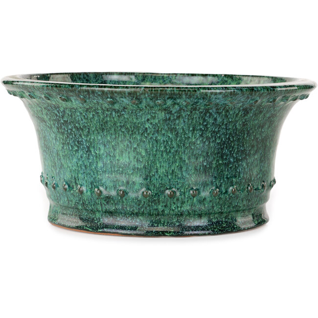 Ronde groene bonsaipot van Shuhou - 312 x 312 x 140 mm