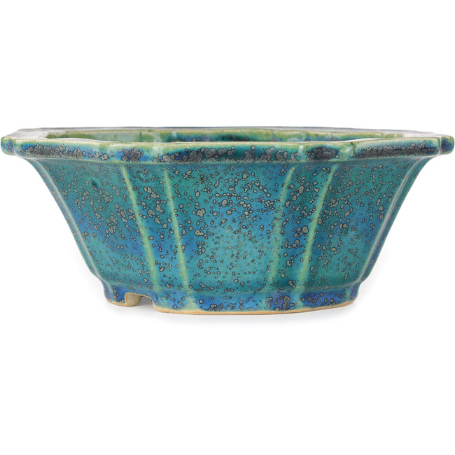 Pot à bonsaï bleu lotus par Aiba Koyou - 205 x 205 x 75 mm