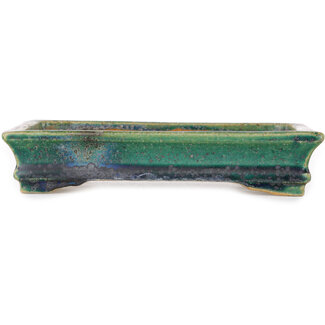 Koyou Pot à bonsaï vert rectangulaire 173 mm par Aiba Koyou, Tokoname, Japon