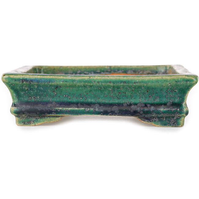 Rechteckiger grüner Bonsai-Topf von Aiba Koyou – 173 x 128 x 35 mm
