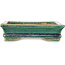 Maceta rectangular verde para bonsái de Aiba Koyou - 173 x 128 x 35 mm