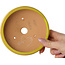 Vaso bonsai rotondo giallo di Bigei - 130 x 130 x 38 mm