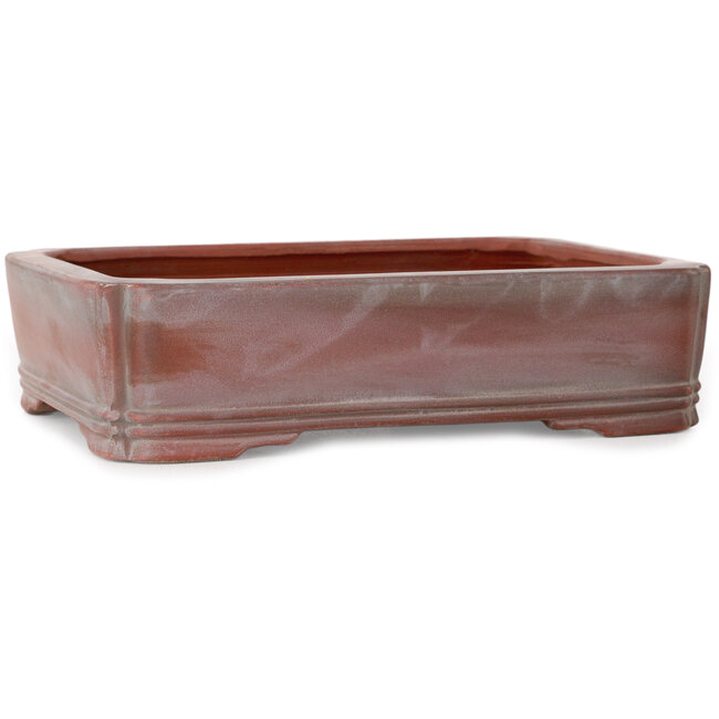 Rectangular unglazed bonsai pot by Bigei - 192 x 145 x 50 mm