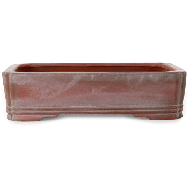 Pot à bonsaï rectangulaire non émaillé de Bigei - 192 x 145 x 50 mm