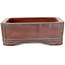 Pot à bonsaï rectangulaire non émaillé de Bigei - 192 x 145 x 50 mm